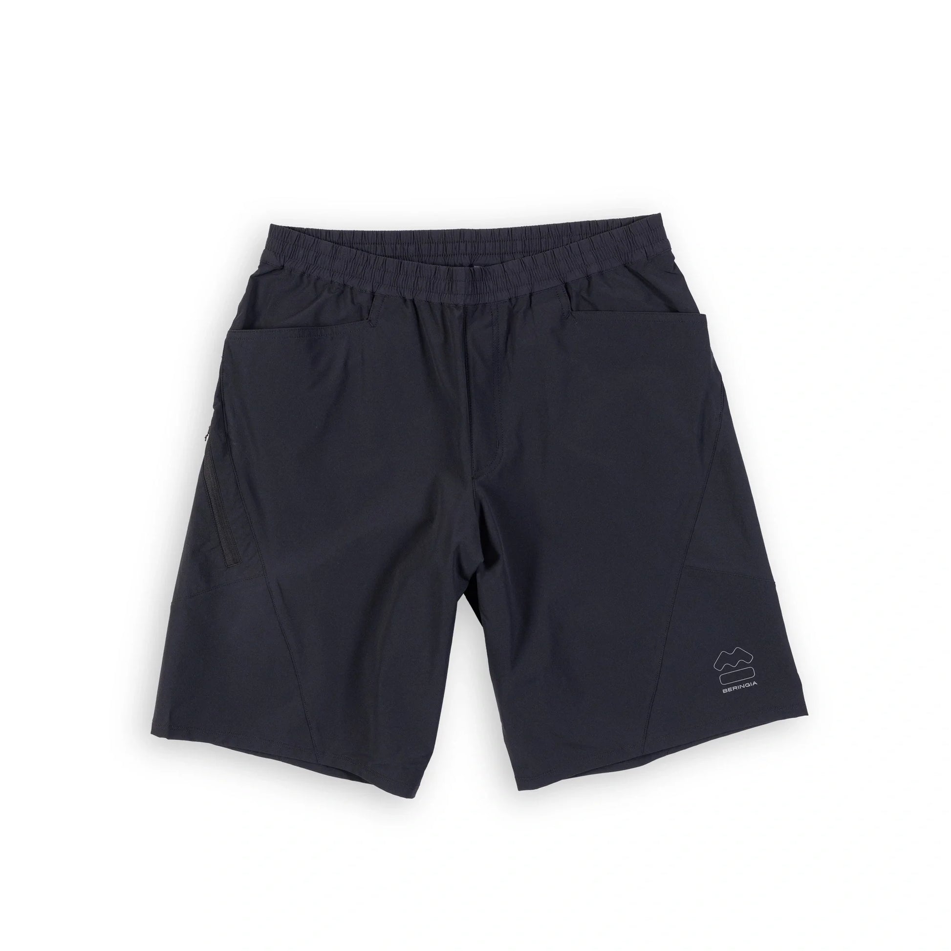 Beringia Men's Sky Short - in black, front view.