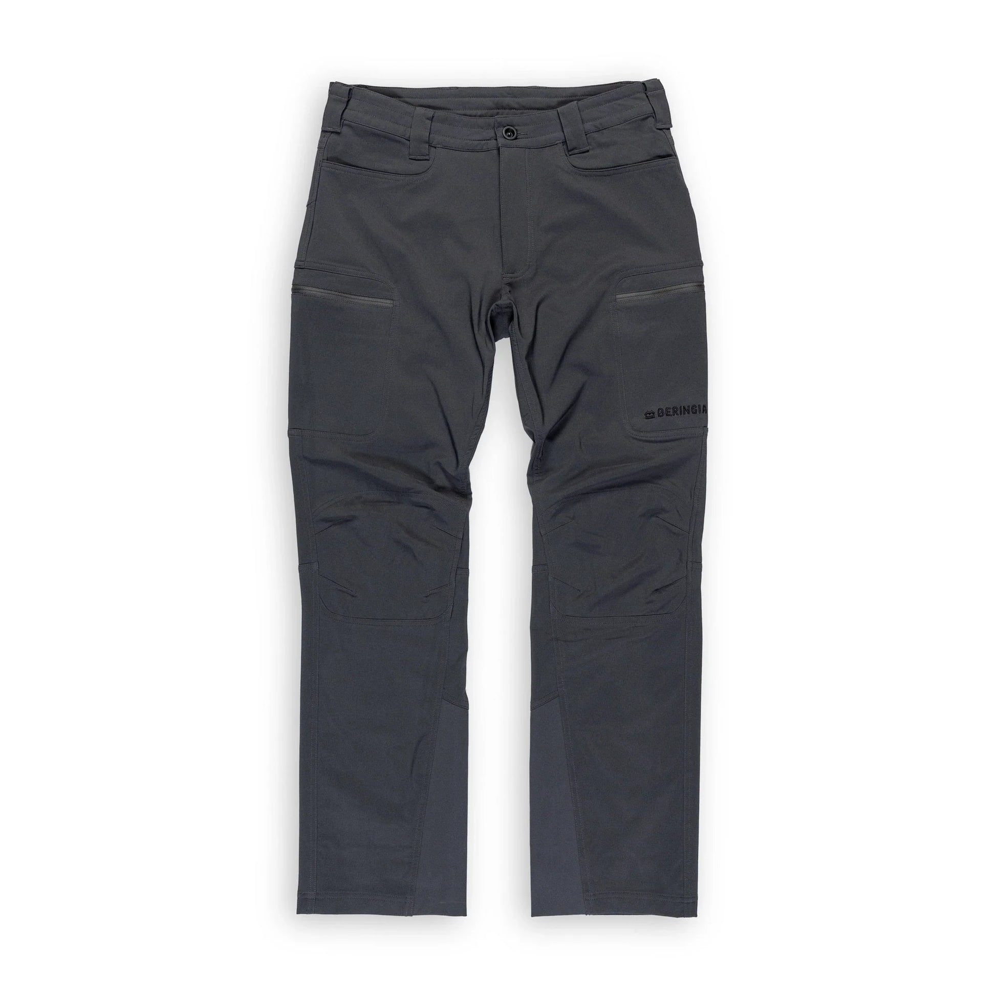 Beringia Denizen Softshell pant - font view  - Dark Gray
