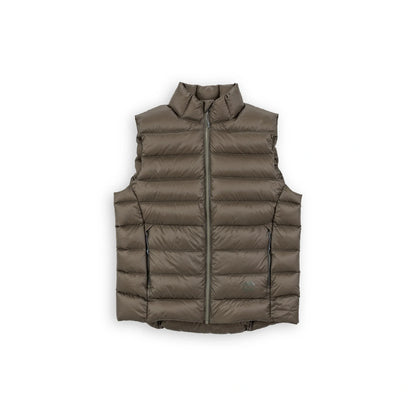 Beringia Bering Down Vest - front view in Dark Olive